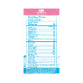 The image shows a pink and white nutrition label for Dry Eye Drink™ Daytime by Bruder, highlighting serving size, calories, and vitamin/mineral percentages. This doctor-formulated strawberry lemonade hydration formula aims to relieve dry eyes, with the ingredients listed at the bottom.