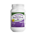 The Fortifeye Black Currant Seed Oil-GLA comes in a white bottle with 30 non-GMO softgels, each containing 140mg GLA and 140mg ALA. Its labeled as cold-pressed, offers Omega 3 benefits, and is proudly made in the USA.