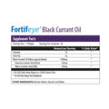 The Fortifeye Black Currant Seed Oil-GLA supplement offers 30 servings per container, each containing 1000mg of Black Currant Oil. Rich in Gamma Linolenic Acid (GLA) and Alpha Linolenic Acid, it includes bovine gelatin, glycerin, and water.