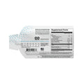 The image displays HealthyCell Calm Mood for Relaxation and Stress Support (30ct) with a detailed label on the back, listing supplement facts, a barcode, physician and nutritionist formulation notes, and magnesium as an ingredient. The small text size makes it hard to read.