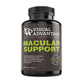 Lunovuss Visual Advantage Macular Support Formula for Eye Health contains lutein and zeaxanthin inspired by the AREDS 2 formula. This 180-count veggie capsule product features a sleek black label with green text, emphasizing its role in combating age-related macular degeneration.
