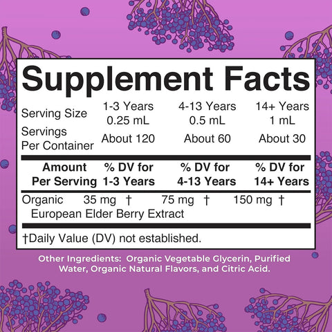 Mary Ruth's Organic Elderberry Liquid Drops Oral (1 oz) 30 Servings