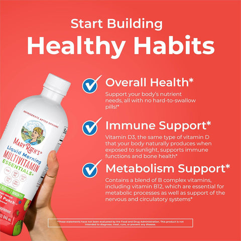 Mary Ruth's Liquid Morning Multivitamin Essentials+ - Fruit Punch (32 oz)