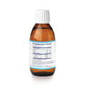 A brown glass bottle with a white cap labeled Supplement Facts and containing nutritional info and ingredients is shown against a white background. Its the PRN Dry Eye Omega Benefits® Liquid by PRN - Physician Recommended Nutriceuticals, featuring re-esterified triglyceride fish oil.
