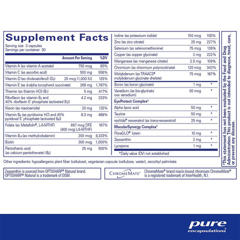Pure Encapsulations VisionPro Nutrients, Multivitamin for Maintaining Healthy Vision (90 ct.)