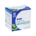 The Bruder Hygienic Eyelid Cleansing Wipes with Tea Tree Oil provide essential ocular hygiene. The blue and white package, featuring green leaf graphics and a Do Not Flush warning, contains 30 pre-moistened wipes for optimal eyelid health.
