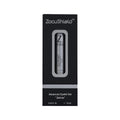 The black and gray packaging of ZocuShield Gel Eyelid Cleanser from Zocular features a silver tube with advanced ingredients like okra, designed to combat dry eyes with Zotrex, and holds 0.34 Fl. Oz./10 mL for over 100 applications.