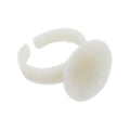 The EZi Lens Applicators (1 Pack) by EZi Lens features a white, adjustable ring made from medical-grade plastic. It has a smooth, round top like a mushroom cap and a minimalist design with an open band for flexibility and comfort.