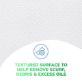 A white textured surface shows a circular icon of a stylized cloth with green text: Optase Tea Tree Oil Eyelid Wipes - Preservative Free designed for removing scurf, debris, and excess oils. Box of 20 from brand Optase.