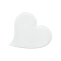 The We Love Eyes Eyelid Scrub Mitt is a heart-shaped, white silicone brush cleaner adorned with small textured bumps, resembling an eyelid scrub, showcased on a plain white background.