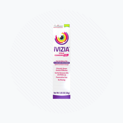 Theas iVIZIA Eyelid Cleansing Gel, in a 1.05 oz tube, is preservative-free and requires no rinsing. It gently removes oils and makeup from sensitive eyelids and is ophthalmologically tested for safety and effectiveness.