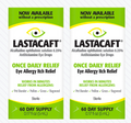 The image shows two boxes of Abbvies Lastacaft Once Daily Eye Allergy Itch Relief Drops (2 x 5mL Bottles) 2-Pack, available without a prescription. The packaging promises fast relief from allergens like pet dander, pollen, grass, and ragweed for effective eye allergy relief.