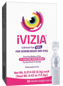 iVIZIA Lubricant Eye Gel for Severe and Nighttime Eye Relief, Preservative-Free, 30 Sterile Single-Use Vials