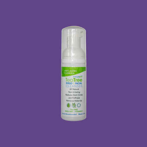 TranquilEyes Age-Defying 1% Tea Tree Eyelid & Facial Cleanser – Reduces Dark Circles & Puffiness, Hydrating & Soothing Formula